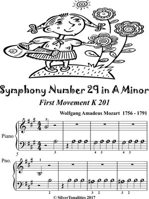 cover image of Symphony Number 29 in a Minor 1st Mvt K201 Beginner Piano Sheet Music